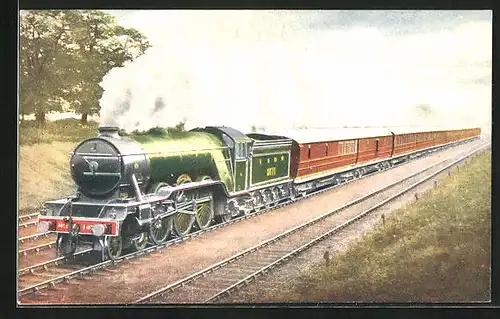 AK englische Eisenbahn, Flying Scotsman three cylinder Pacific type Engine no. 1471