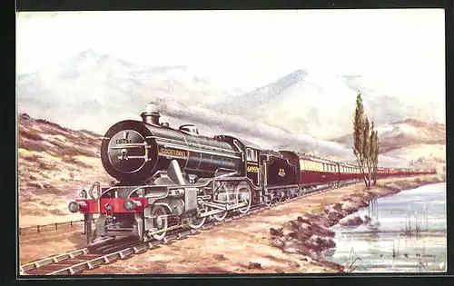Künstler-AK West Highland Line, The Loch Long Engine No. 61993, englische Eisenbahn