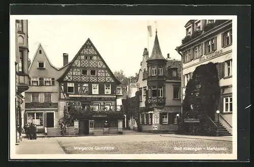 AK Bad Kissingen, Marktplatz mit Weigands Gaststätte