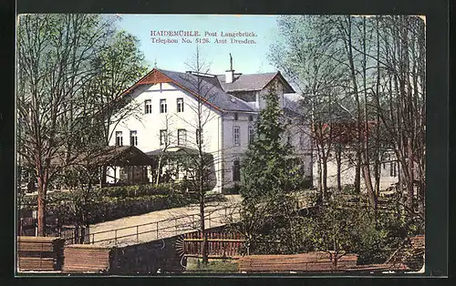 AK Langebrück, Gasthaus Zur Haidemühle