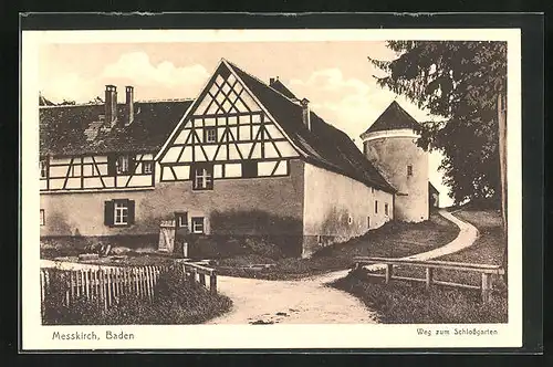 AK Messkirch in Baden, Weg zum Schlossgarten