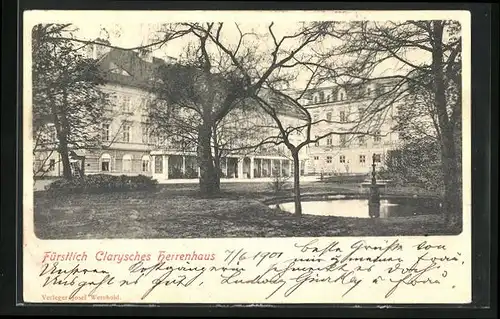 AK Teplitz Schönau / Teplice, Fürstliche Clarysches Herrenhaus