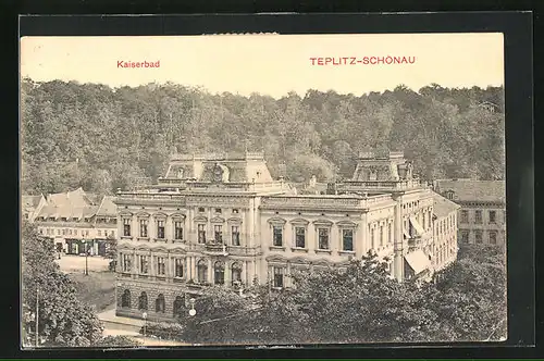 AK Teplitz Schönau / Teplice, Blick zum Kaiserbad