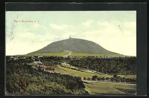 AK Rip u Roudnice n. L., Landschaftsblick mit dem Berg