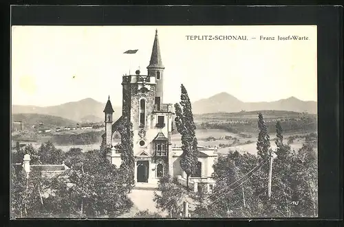 AK Teplitz Schönau / Teplice, Partie an der Franz Josef-Warte