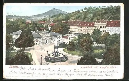 AK Teplitz Schönau / Teplice, Steinbad und Stephansbad