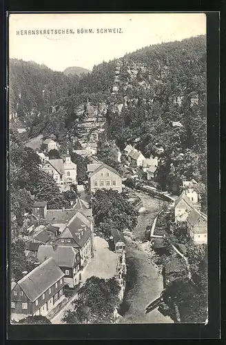 AK Herrnskretschen / Hrensko, Generale der Ortschaft in der Böhm. Schweiz