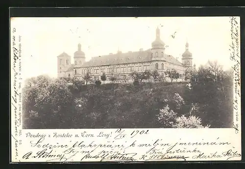 AK Kostelec n. Cern. Lesy, Blick zum Schloss