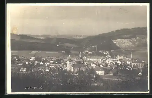 AK Kodkovice, Totalansicht der Stadt, Landschaftspanorama