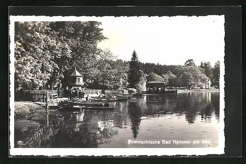 AK Hammer Am See / Hamr Na Jezere, Bootsanlegestelle am Seeufer