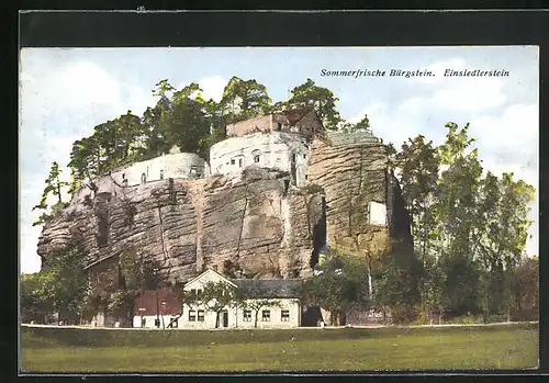 AK Bürgstein, vor dem Einsiedlerstein, unter der Burg