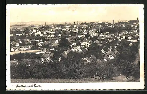 AK Grottau / Hradek Nad Nisou, Blick über die gesamte Stadt