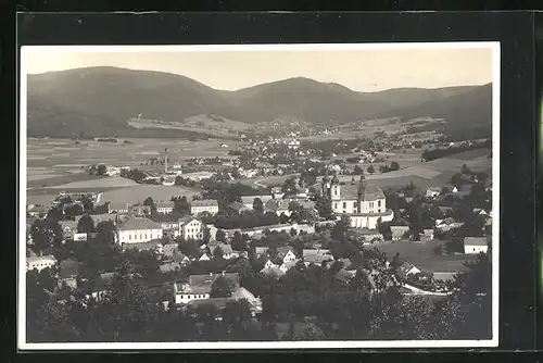 AK Haindorf / Hejnice, Stadtansicht mit der Wallfahrtskirche