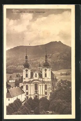 AK Haindorf / Hejnice, Nusstejn, die Wallfahrtskirche im Isergebirge