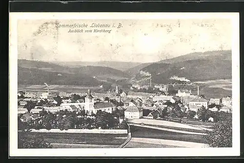 AK Liebenau i. B., Stadtpanorama von den Feldern aus