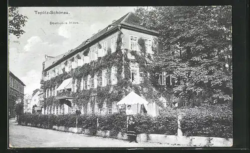 AK Teplitz Schönau / Teplice, das Deutsche Haus