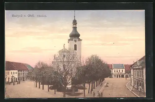 AK Budyne n. Ohri, Namesti, Radnice, Kostel