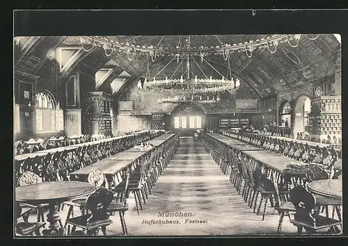 AK München, Festsaal im Münchner Hofbräuhaus