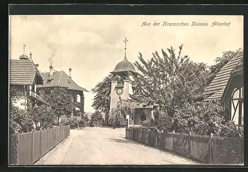 AK Altenhof, aus der Kruppschen Kolonie, an der Kirche