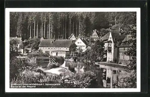 AK Unterreichenbach / Schwarzwald, Partie an der Nagold