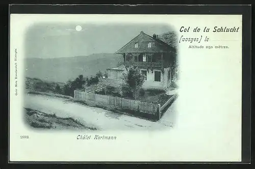 Mondschein-AK Schlucht, Chalet Hartmann