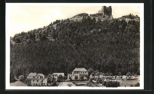 AK Pfraumberg /Böhmerwald, Ruine mit Berghotel