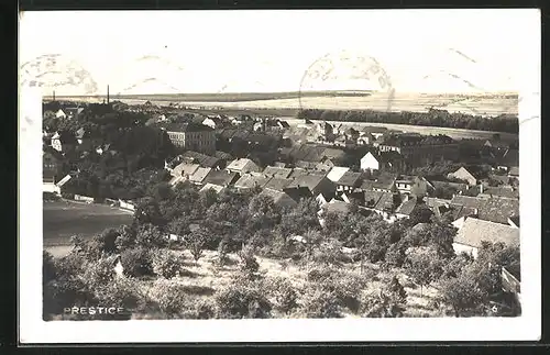 AK Prestice, Ortsansicht im Sonnenschein