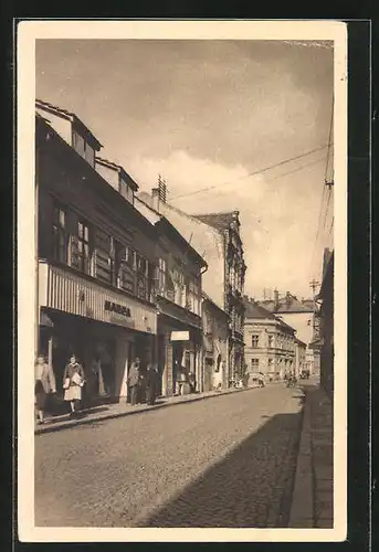 AK Stribro, Geschäftsstrasse im Ortskern