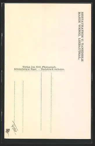 AK Liebauthal, Restaurant und Tanzdiele Marie Wenig