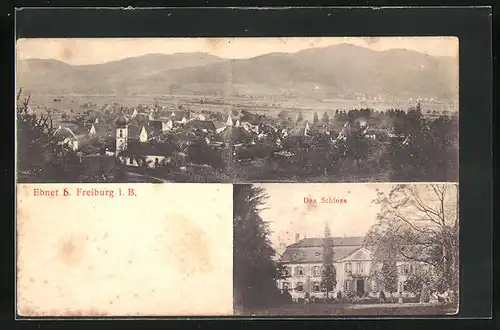 AK Ebnet b. Freiburg i. B., Teilansicht, Schloss