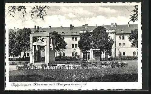 AK Hofgeismar, Kaserne mit Kriegerdenkmal