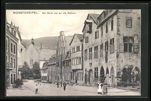AK Münstereifel, Der Markt und das alte Rathaus