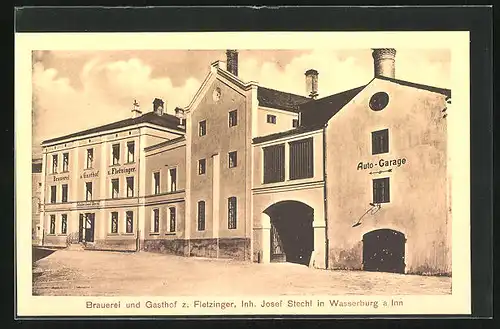 AK Wasserburg a. Inn, Gasthof und Brauerei z. Fletzinger