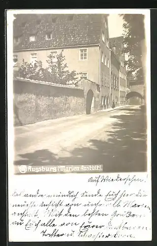 AK Augsburg, Strasse an der Marien-Anstalt