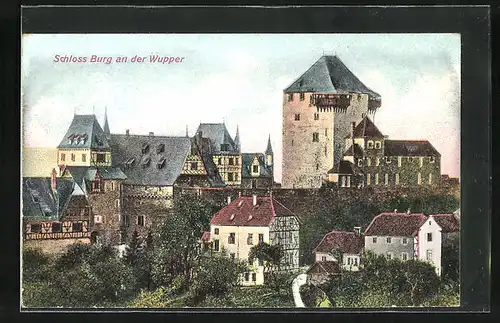Relief-AK Solingen, Schloss Burg an der Wupper