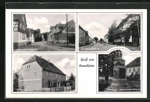 AK Krautheim, Pfarre, Kriegerdenkmal 1914-18, Kirchstrasse