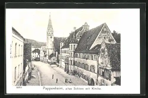 AK Pappenheim, Altes Schloss mit Kirche
