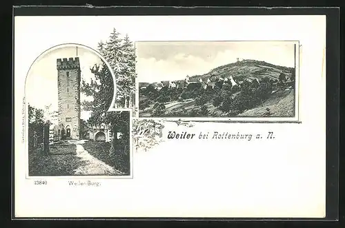 AK Weiler bei Rottenburg a. N., Weiler Burg, Panorama