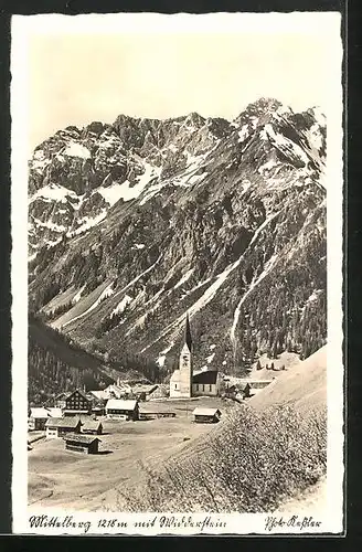 AK Mittelberg, Ortsansicht mit dem Widderstein