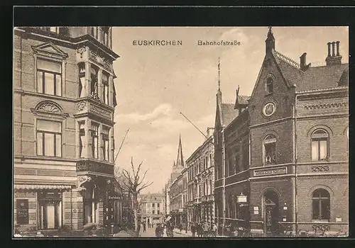 AK Euskirchen, Bahnhofstrasse, Kaiserliches Postamt