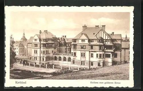 AK Karlsbad, Kurhaus zum goldenen Kreuz