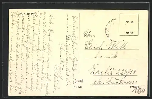 AK Sokolov, Häuser am Stadtrand