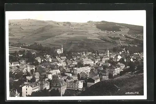 AK Graslitz, Ortsansicht aus der Vogelschau