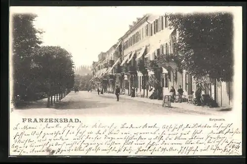 AK Franzensbad, Blick in die Strasse Morgenzeile
