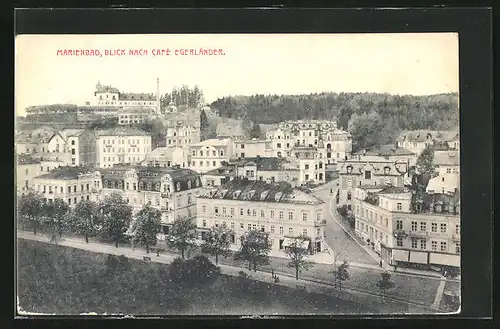 AK Marienbad, Blick nach Cafe Egerländer