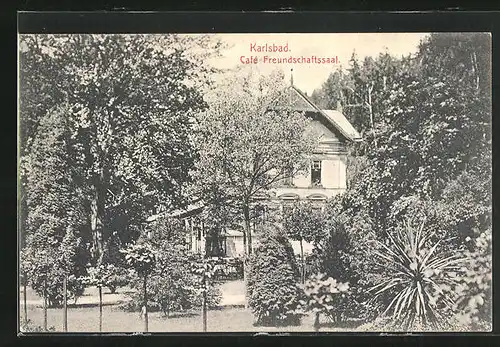 AK Karlsbad, Blick auf das Cafe Freundschaftssaal