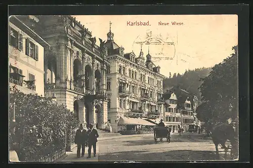 AK Karlsbad, Neue Wiese, Strassenpartie