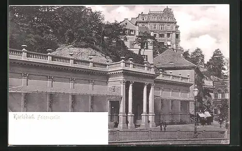 AK Karlsbad, Blick auf Felsenquelle