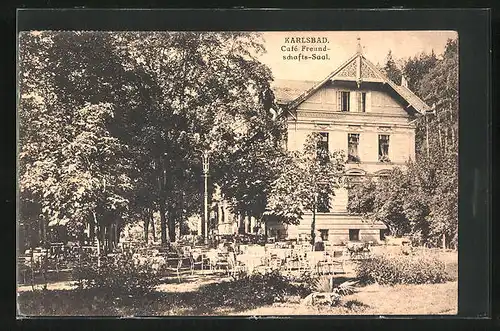 AK Karlsbad, Blick auf das Cafe Freundschaftssaal