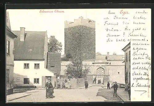 AK Eger, Menschen vor dem Schwarzen Turm